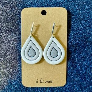 Tri-Colour Blue Polymer Earrings NWT